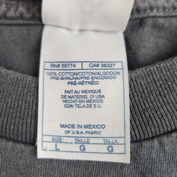 Y2K Gibson Guitar Shirt Men's Large Gray Skull Skeleton Grunge Short Sleeve Rock - Picture 8 of 9